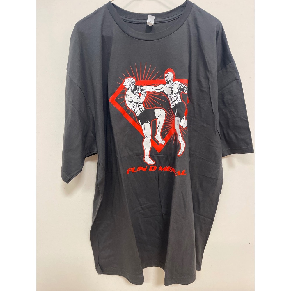 Anvil Organic Fun D Mental MMA Graphic T-Shirt Mens 3X Black Fight To Finish